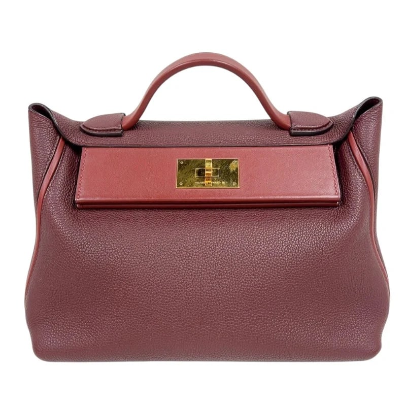 HERMES SAC A DEPECHES STAMP ROUGE H GHW TOGO/SWIFT HANDBAG (1 of 12)