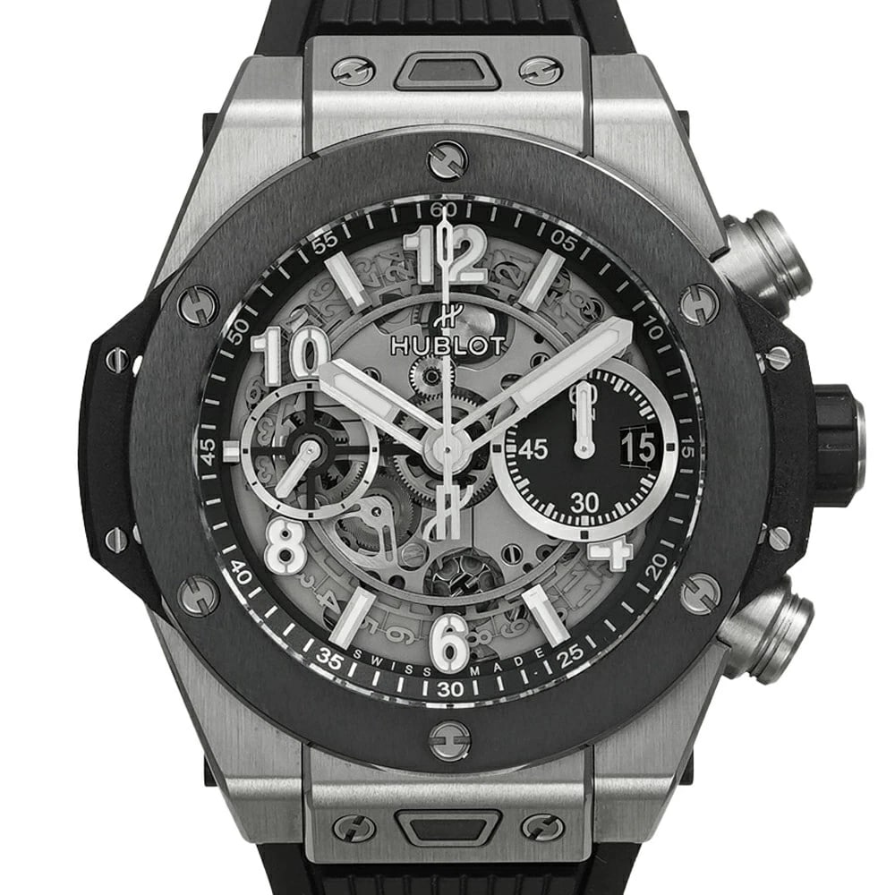 HUBLOT BIG BANG WATCH: HUBLOT Big Bang Watch Brand: HUBLOT Type: N/A Material: Band Material Titanium, Case Material N/A Color: Band Color N/A Size: Band Size none, Case Size 42mm x 42mm Accessories: None