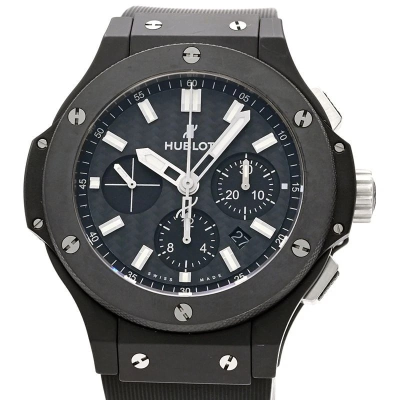 HUBLOT BIG BANG BLACK WATCH: HUBLOT Big Bang Black Watch Brand: HUBLOT Type: N/A Material: Band Material Ceramic Rubber Belt, Case Material N/A Color: Band Color Black Size: Band Size none, Case Size 44mm Accessories: None