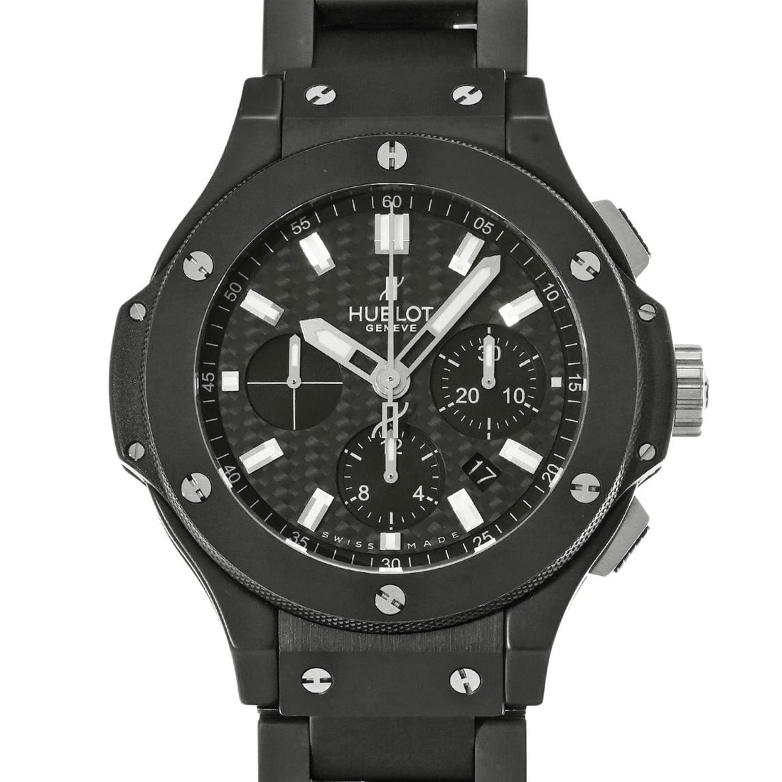 HUBLOT BIG BANG BLACK WATCH: HUBLOT Big Bang Black Watch Brand: HUBLOT Type: N/A Material: Band Material Titanium, Case Material Sapphire Crystal Color: Band Color Black Size: Band Size none, Case Size 44×44mm Accessories: