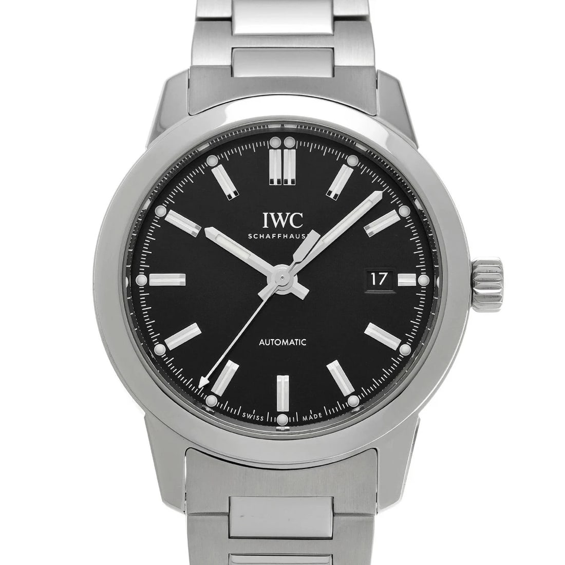 IWC INGENIEUR BLACK WATCH: IWC Ingenieur Black Watch Brand: IWC Type: N/A Material: Band Material Stainless, Case Material Sapphire Crystal Color: Band Color Black Size: Band Size none, Case Size 40×40mm Accessories: None