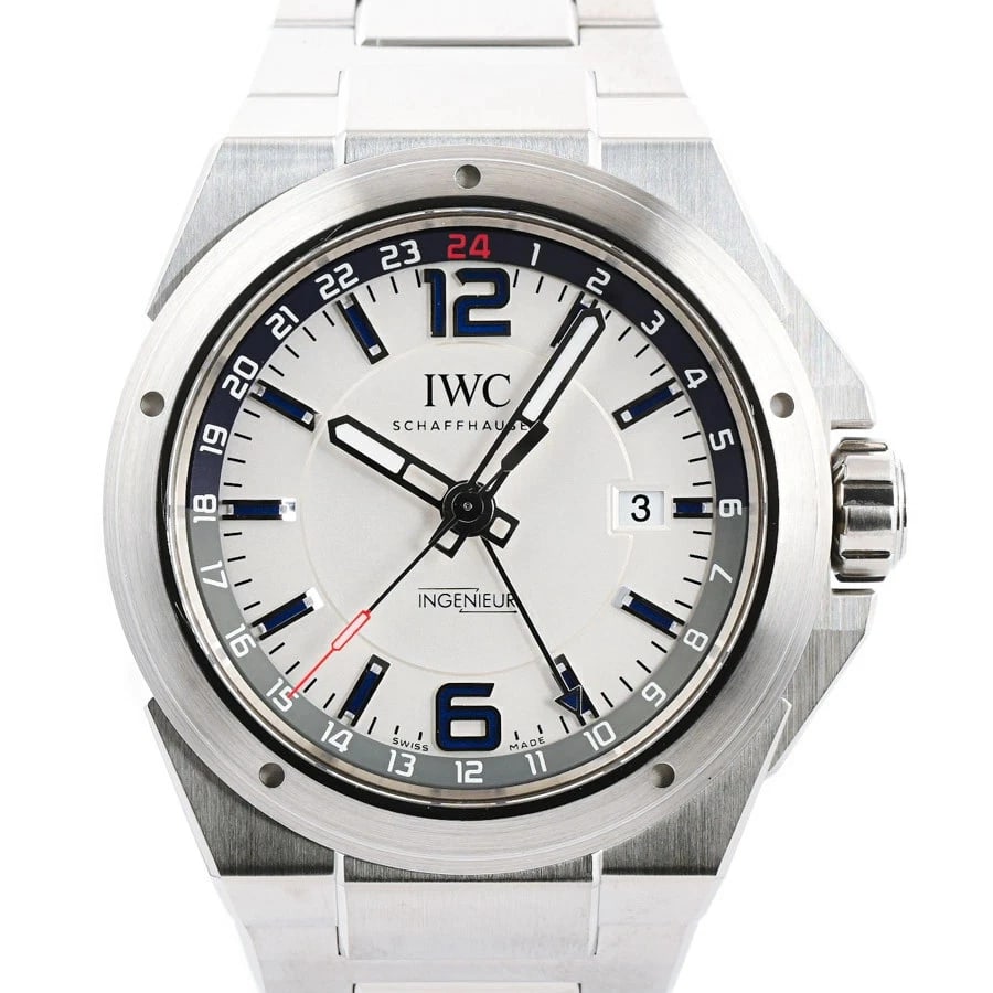 IWC INGENIEUR SILVER WATCH: IWC Ingenieur Silver Watch Brand: IWC Type: N/A Material: Band Material Stainless Steel/Bracelet, Case Material N/A Color: Band Color Silver Size: Band Size none, Case Size 43mm Accessories: None