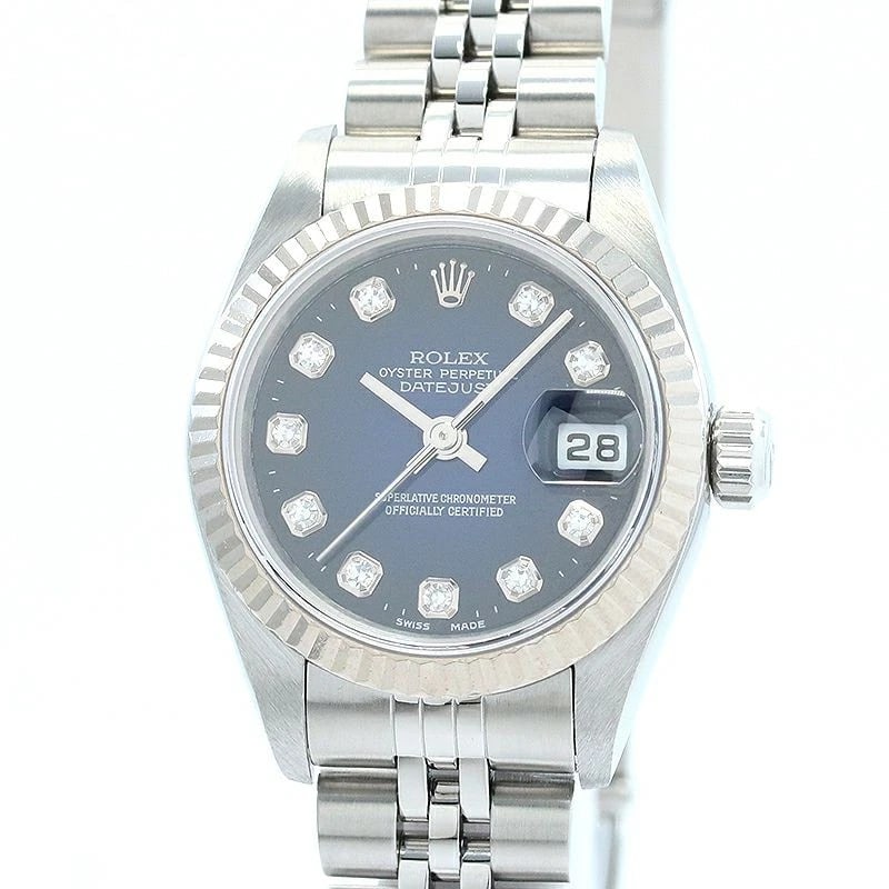 ROLEX OYSTER PERPETUAL DATEJUST WATCH: Rolex Oyster Perpetual Datejust Watch Brand: ROLEX Type: Wrist watch Material: Case Material Stainless Steel/18K White Gold Band Material SS Color: Dial Color Blue Gradient Size: [ Case size ]