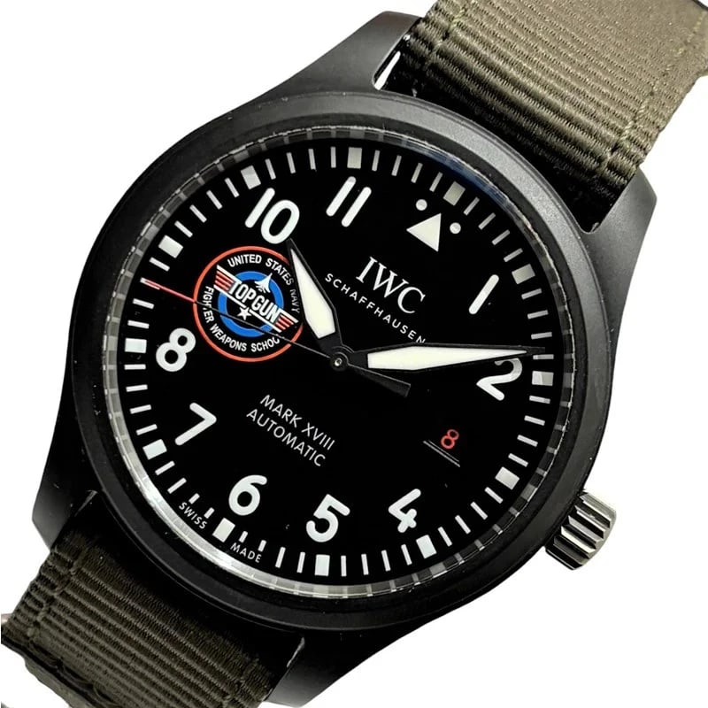 IWC PILOT'S WATCH MARK BLACK TITANIUM CERAMIC WATCH: IWC Pilot's Watch Mark Black Titanium Ceramic Watch Brand: IWC Type: Wrist watch Material: Titanium Ceramic Color: Dial Color Navy Size: [ Case size ] 41mm / Case shape: Round face / Case