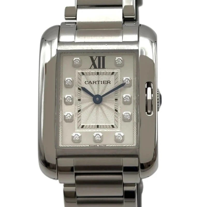 CARTIER TANK ANGLAISE SILVER WATCH: Cartier Tank Anglaise Silver Watch Brand: CARTIER Type: Wrist watch Material: Stainless steel Color: Dial Color Silver Size: [ Case size ] / Case width: 22.7mm / Case height: 30.2mm / Case