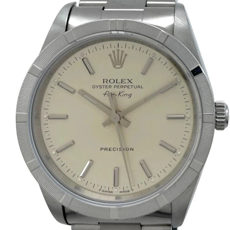 ROLEX AIR KING SILVER WATCH: Rolex Air King Silver Watch Brand: ROLEX Type: Wrist watch Material: SS Color: Dial Color Silver Size: [ Case size ] 34mm / Case thickness: 11mm [ Arm circumference size ] 18cm Accessories: