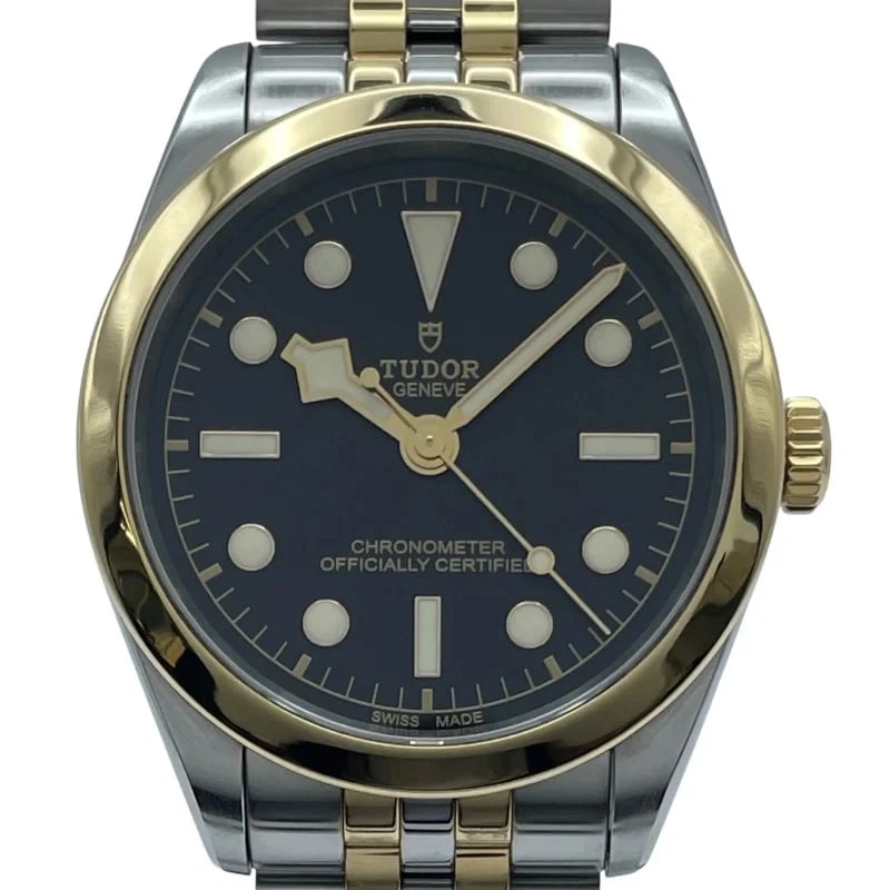 TUDOR BLACK K18/SS WATCH: Tudor Black K18/SS Watch Brand: TUDOR Type: Wrist watch Material: K18/SS Color: Dial Color Black Size: [ Case size ] 36mm / Case shape: Round face / Case thickness: 10.5mm [ Arm circumference