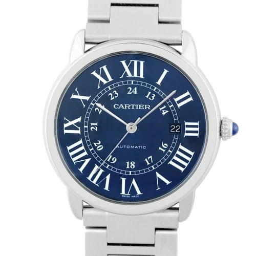 CARTIER RONDE SOLO WATCH: CARTIER Ronde Solo Watch Brand: Cartier Type: Wrist watch Material: SS Color: Dial Color Blue Size: [ Case size ] 42mm Accessories: None Accessories Notice: When purchasing pre-owned goods,