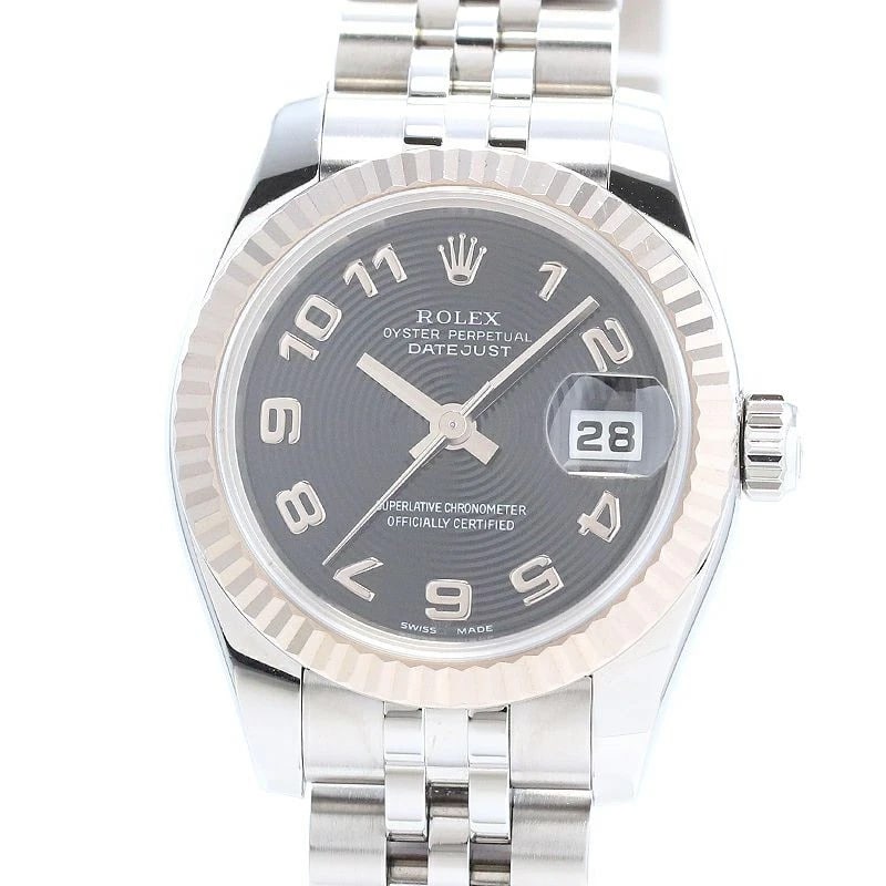 ROLEX OYSTER PERPETUAL DATEJUST WATCH: Rolex Oyster Perpetual Datejust Watch Brand: ROLEX Type: Wrist watch Material: Case Material 18K White Gold/Stainless Steel Band Material SS Color: Dial Color Black Size: [ Case size ] 26mm [