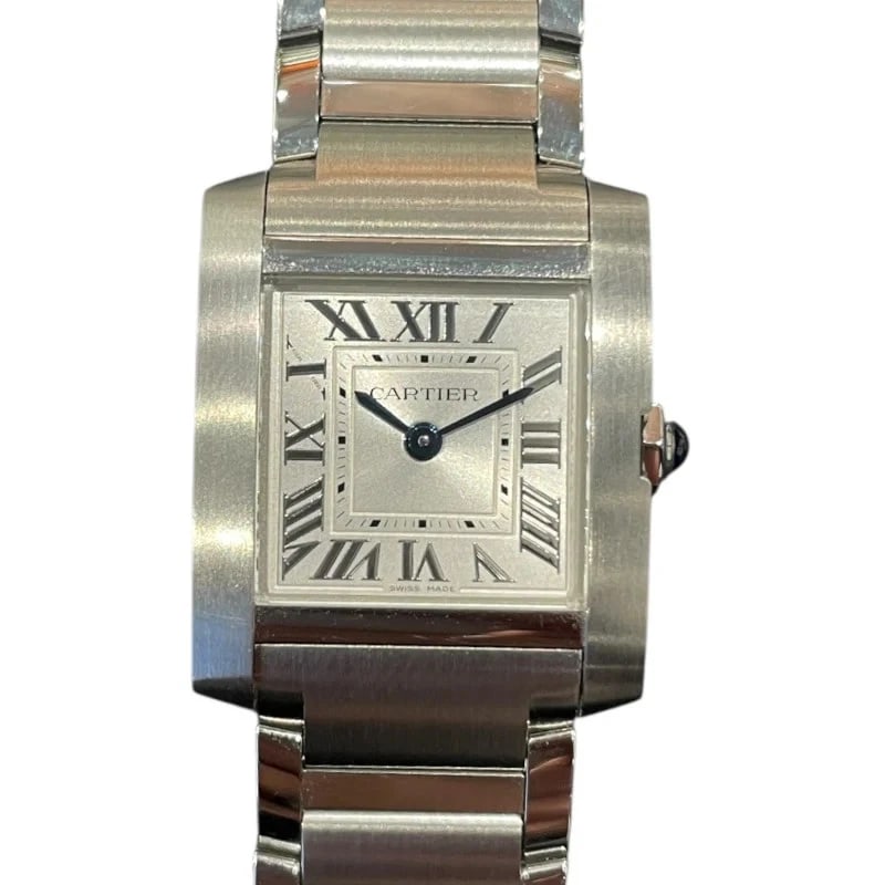 CARTIER TANK FRANÇAISE WATCH: Cartier Tank Française Watch Brand: CARTIER Type: Wrist watch Material: SS Color: Dial Color Silver Size: [ Case size ] 25.7mm / Case shape: Square face [ Arm circumference size ] 14cm 