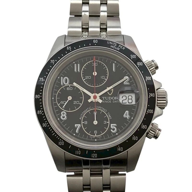 TUDOR CHRONO WATCH: Tudor Chrono Watch Brand: TUDOR Type: Wrist watch Material: SS Color: Dial Color Black Size: [ Case size ] 40mm [ Arm circumference size ] 18cm Accessories: None Accessories Notice: When p