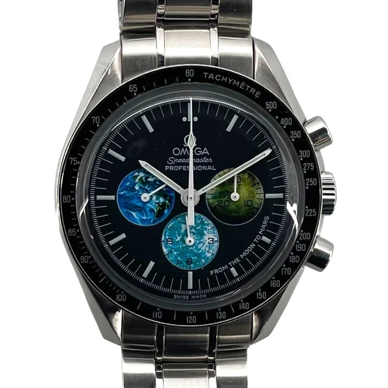 OMEGA SPEEDMASTER BLACK WATCH: Omega Speedmaster Black Watch Brand: OMEGA Type: Wrist watch Material: SS Color: Dial Color Black Size: [ Case size ] 42mm / Case shape: Round face / Case thickness: 14.4mm [ Arm circumference