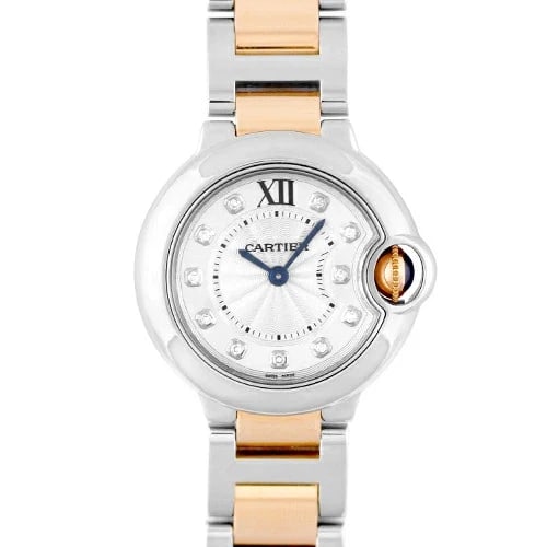 CARTIER BALLON WATCH: CARTIER Ballon Watch Brand: Cartier Type: Wrist watch Material: PG×SS Color: Dial Color Silver Size: [ Case size ] 28mm Accessories: None Accessories Notice: When purchasing pre-owned goods,