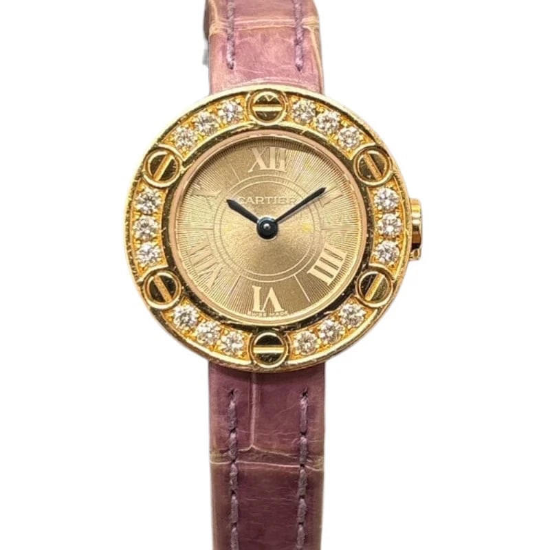 CARTIER LOVE WATCH K18 PINK GOLD WATCH: Cartier Love Watch K18 Pink Gold Watch Brand: CARTIER Type: Wrist watch Material: 18K pink gold (18KPG) Color: Dial Color Champagne Size: [ Case size ] 23mm / Case shape: Round face [ Arm