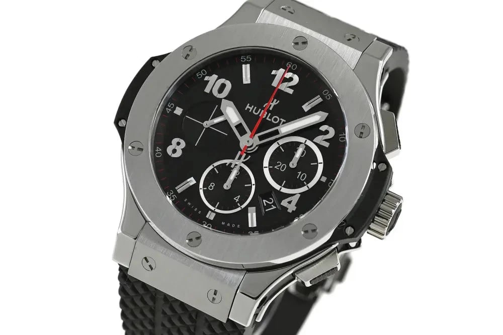 HUBLOT BIG BANG ORIGINAL STEEL WATCH: HUBLOT Big Bang Original Steel Watch Brand: HUBLOT Type: Wrist watch Material: SS Color: Dial Color Black Size: [ Arm circumference size ] Maximum 20cm Accessories: None Accessories Notice: