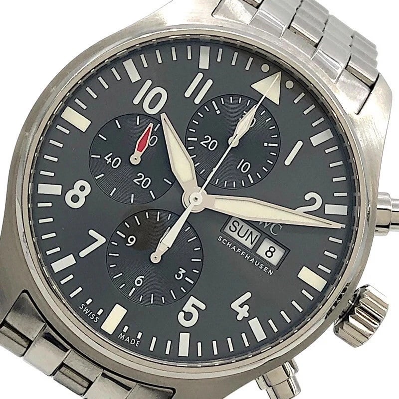 IWC PILOT'S WATCH CHRONOGRAPH SPITFIRE WATCH: IWC Pilot's Watch Chronograph Spitfire Watch Brand: IWC Type: Wrist watch Material: SS Color: Dial Color Gray Size: [ Case size ] 43mm / Case shape: Round face / Case width: 43mm / Case
