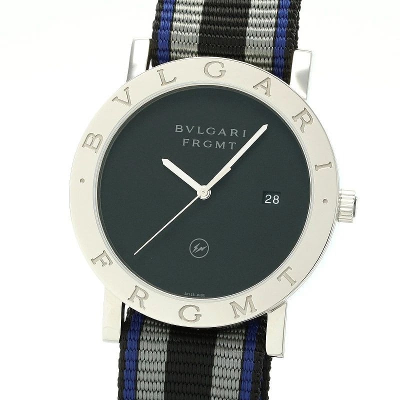 BVLGARI FRAGMENT DESIGN WATCH: Bvlgari Fragment Design Watch Brand: BVLGARI Type: Wrist watch Material: Case Material Stainless Steel Band Material Nylon/SS buckle Color: Dial Color Black Size: [ Case size ] 41mm 