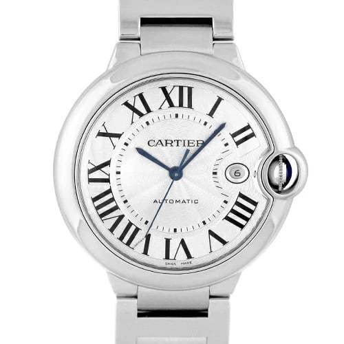 CARTIER BALLON BLEU WATCH: CARTIER Ballon Bleu Watch Brand: Cartier Type: Wrist watch Material: SS Color: Dial Color Silver Size: [ Case size ] 42mm Accessories: None Accessories Notice: When purchasing pre-owned