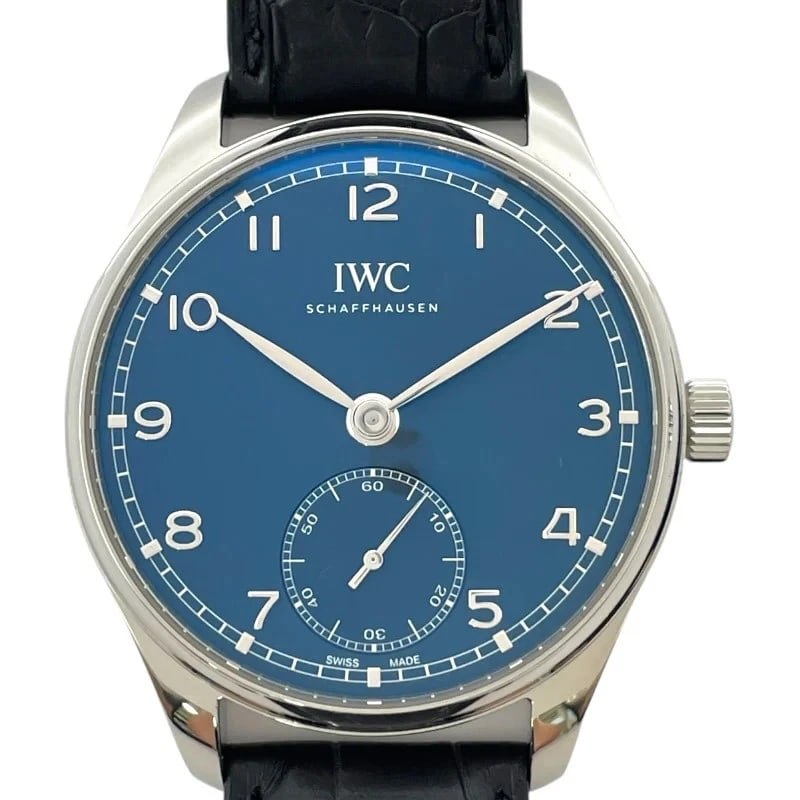 IWC PORTUGIESER BLUE WATCH: IWC Portugieser Blue Watch Brand: IWC Type: Wrist watch Material: SS Color: Dial Color Blue Size: [ Case size ] 40.3mm / Case shape: Round face / Case thickness: 12.5mm [ Arm circumference