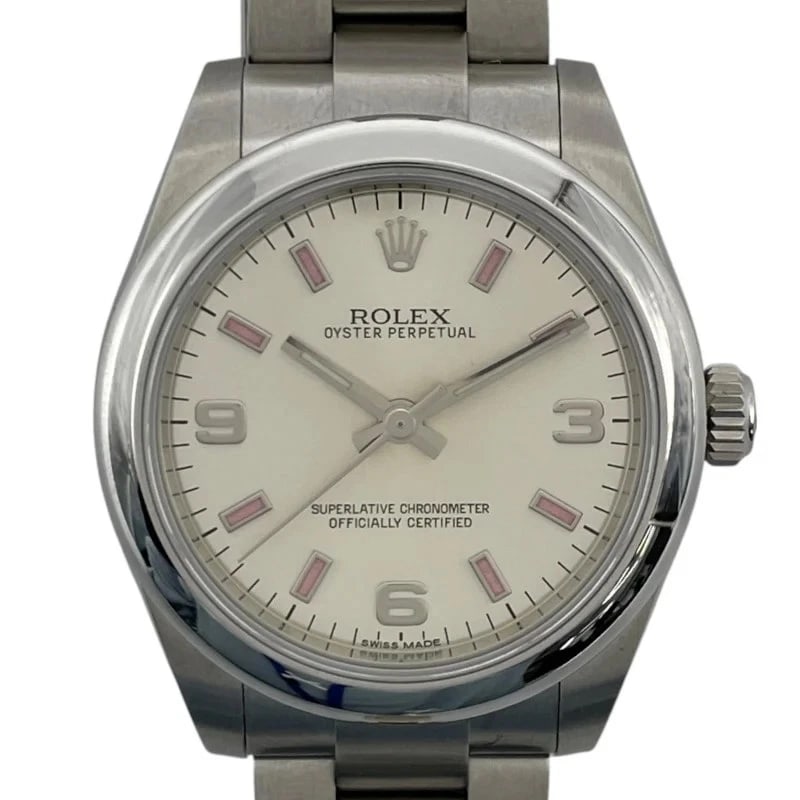 ROLEX OYSTER PERPETUAL SILVER WATCH: Rolex Oyster Perpetual Silver Watch Brand: ROLEX Type: Wrist watch Material: SS Color: Dial Color Silver Size: [ Case size ] 30.8mm / Case shape: Round face / Case thickness: 10.7mm [ Arm