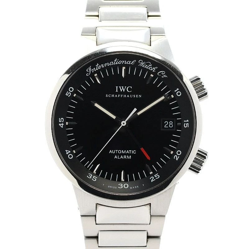 IWC GST ALARM WATCH: IWC GST Alarm Watch Brand: IWC Type: Wrist watch Material: Stainless Steel Color: Dial Color Black Size: [ Case size ] 40mm [ Arm circumference size ] 19cm Accessories: None Accessories No