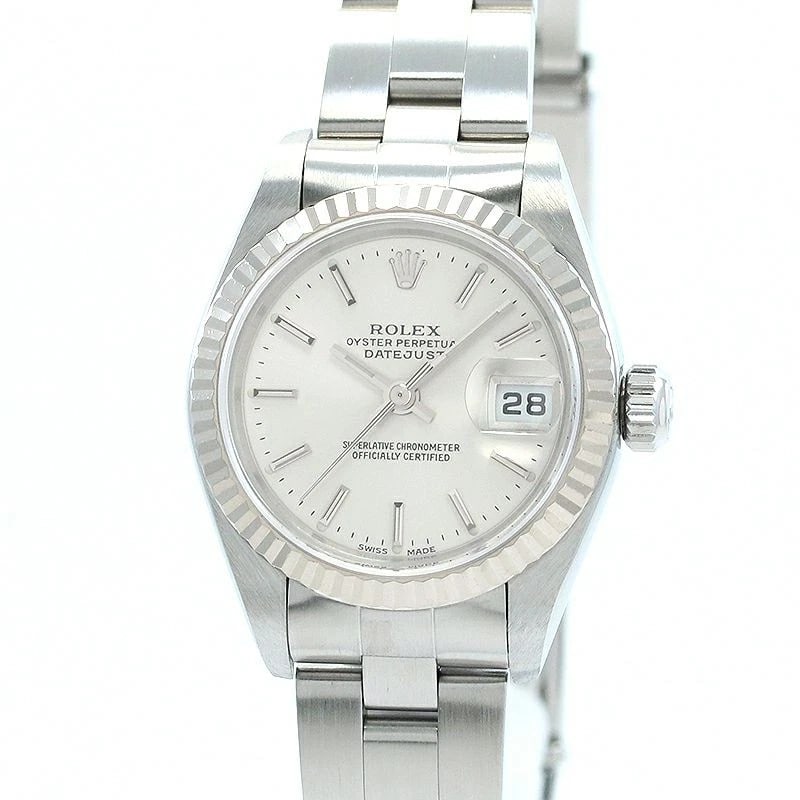 ROLEX OYSTER PERPETUAL DATEJUST WATCH: Rolex Oyster Perpetual Datejust Watch Brand: ROLEX Type: Wrist watch Material: Case Material Stainless Steel/18K White Gold Band Material SS Color: Dial Color Silver Size: [ Case size ] 26mm [