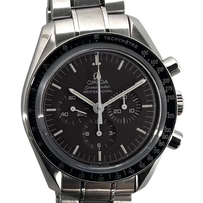 OMEGA SPEEDMASTER BLACK WATCH: Omega Speedmaster Black Watch Brand: OMEGA Type: Wrist watch Material: SS Color: Dial Color Black Size: [ Case size ] 42mm / Case shape: Round face / Case thickness: 13.7mm [ Arm circumference