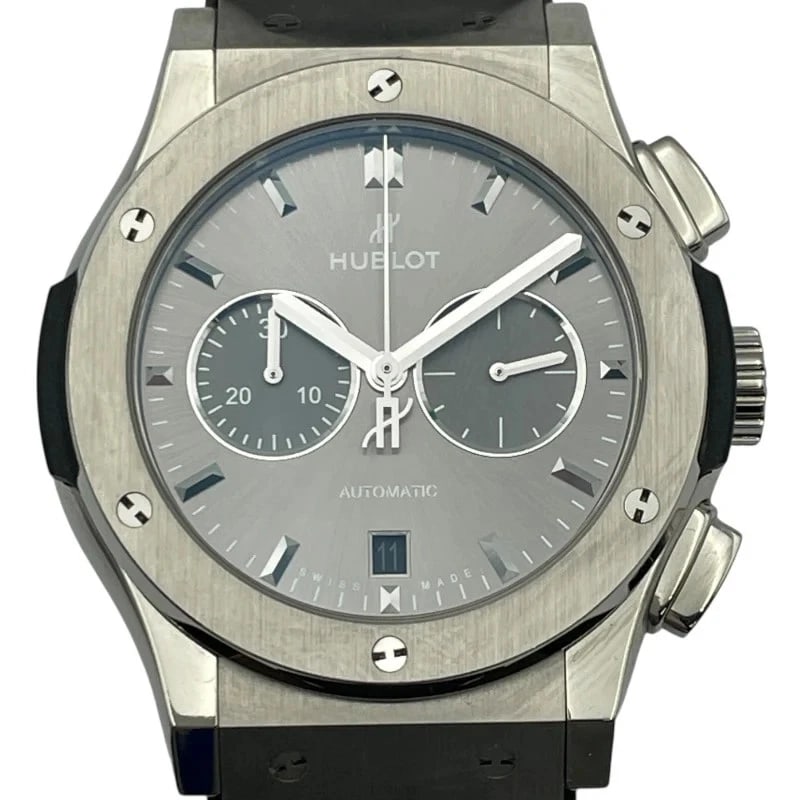 HUBLOT CLASSIC FUSION CHRONOGRAPH RACING GREY TITANIUM WATCH: Hublot Classic Fusion Chronograph Racing Grey Titanium Watch Brand: HUBLOT Type: Wrist watch Material: titanium Color: Dial Color Gray Size: [ Case size ] 42mm / Case shape: Round face / Case