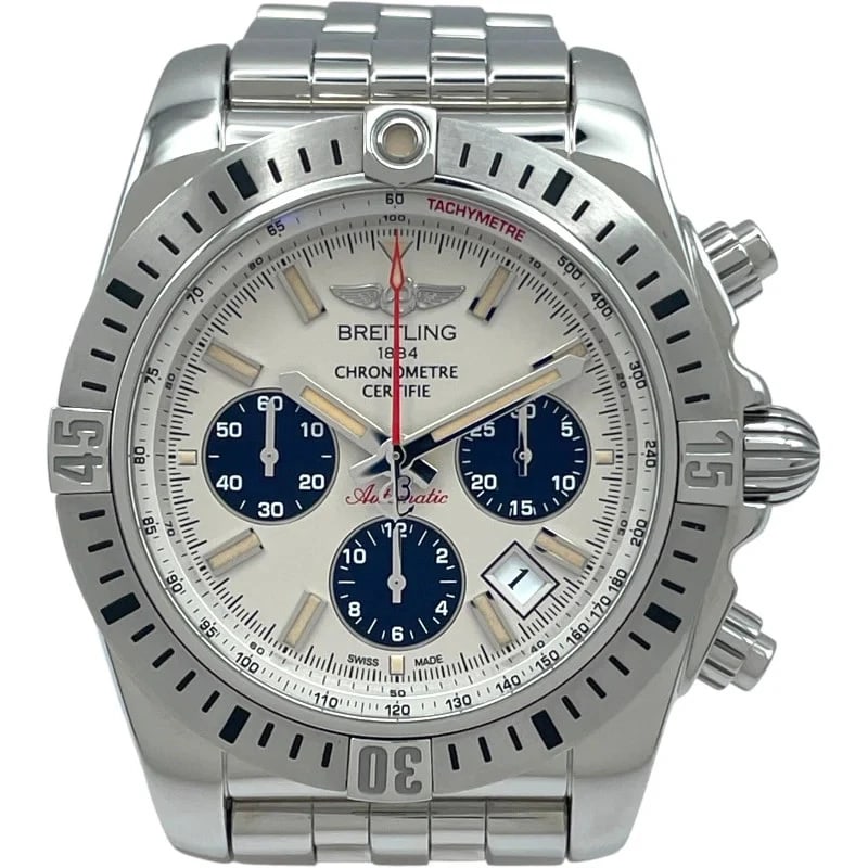BREITLING CHRONOMAT AIRBORNE IVORY WATCH: Breitling Chronomat Airborne Ivory Watch Brand: BREITLING Type: Wrist watch Material: SS Color: Dial Color Ivory Size: [ Case size ] 44mm / Case shape: Round face / Case thickness: 17.2mm [