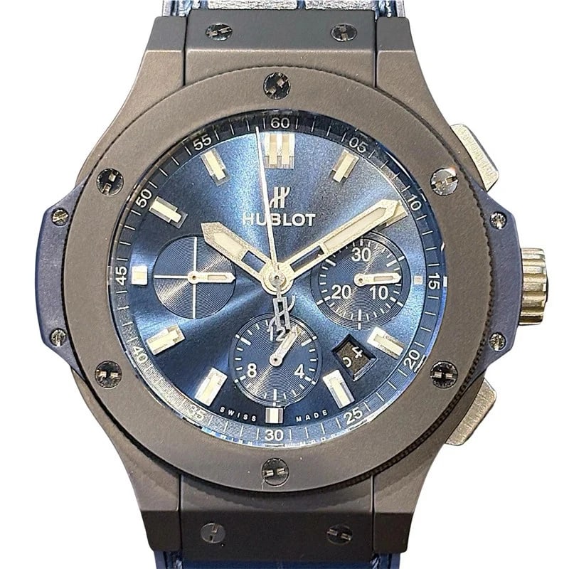 HUBLOT BIG BANG CERAMIC BLUE TITANIUM WATCH: Hublot Big Bang Ceramic Blue Titanium Watch Brand: HUBLOT Type: Wrist watch Material: Titanium Ceramic Color: Dial Color Blue Size: [ Case size ] 44mm / Case shape: Round face / Case