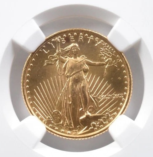 1991 $10 AMERICAN GOLD EAGLE: 1991 $10 American Gold Eagle Brand/Mint: None Year: 1991 Denomination: $10 Country of Origin: United States Accessories: None Accessories Notice: When purchasing pre-owned goods, please refer