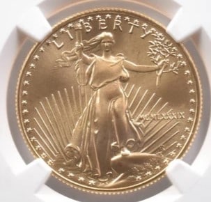 1989 $25 AMERICAN GOLD EAGLE: 1989 $25 American Gold Eagle Brand/Mint: None Year: 1989 Denomination: $25 Country of Origin: United States Accessories: None Accessories Notice: When purchasing pre-owned goods, please refer