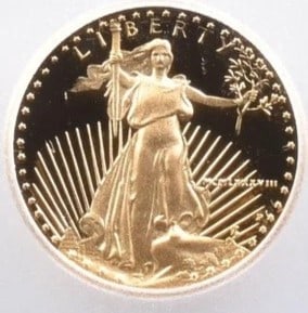 1988-P $5 AMERICAN GOLD EAGLE: 1988-P $5 American Gold Eagle Brand/Mint: None Year: 1988 Denomination: $5 Country of Origin: United States Accessories: None Accessories Notice: When purchasing pre-owned goods, please refer
