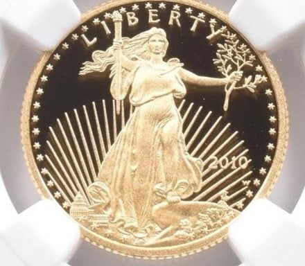 2010-W $10 AMERICAN GOLD EAGLE: 2010-W $10 American Gold Eagle Brand/Mint: None Year: 2010 Denomination: $10 Country of Origin: United States Accessories: None Accessories Notice: When purchasing pre-owned goods, please refer to