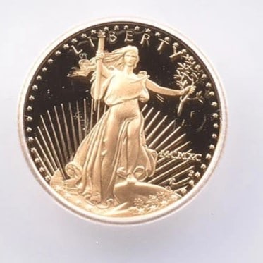 1990-P $5 AMERICAN GOLD EAGLE: 1990-P $5 American Gold Eagle Brand/Mint: None Year: 1990 Denomination: $5 Country of Origin: United States Accessories: None Accessories Notice: When purchasing pre-owned goods, please refer