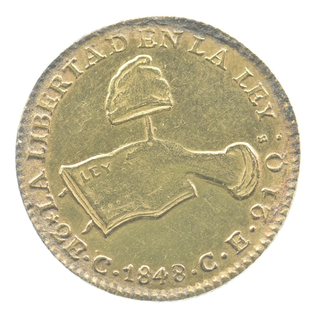 1848 MEXICO 2 ESCUDOS GOLD: 1848 Mexico 2 Escudos Gold Brand/Mint: None Year: 1848 Denomination: Not Specified Country of Origin: Mexico Accessories: None Accessories Notice: When purchasing pre-owned goods, please refer