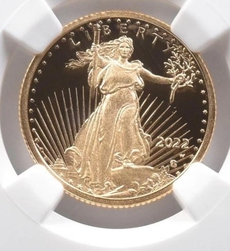 2022-W $10 AMERICAN GOLD EAGLE: 2022-W $10 American Gold Eagle Brand/Mint: None Year: 2022 Denomination: $10 Country of Origin: United States Accessories: None Accessories Notice: When purchasing pre-owned goods, please