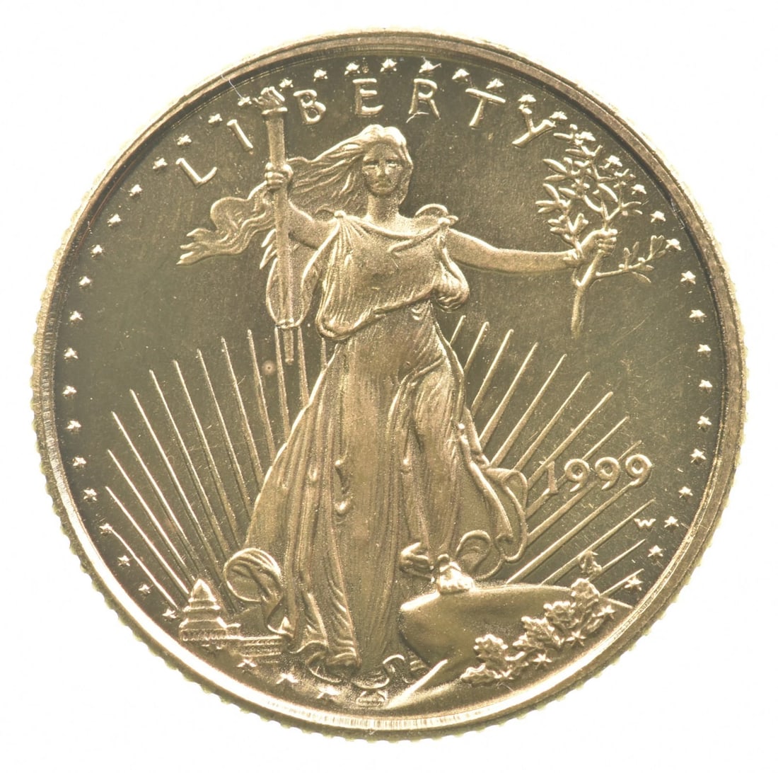 1999-W $5 BURNISHED GOLD EAGLE (1 of 2)
