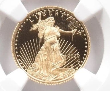 2020-W $5 AMERICAN GOLD EAGLE MERCANTI: 2020-W $5 American Gold Eagle Mercanti Brand/Mint: None Year: 2020 Denomination: $5 Country of Origin: United States Accessories: None Accessories Notice: When purchasing pre-owned goods, please r