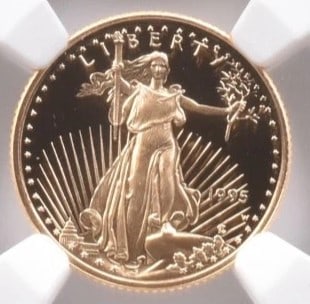 1995-W $5 AMERICAN GOLD EAGLE: 1995-W $5 American Gold Eagle Brand/Mint: None Year: 1995 Denomination: $5 Country of Origin: United States Accessories: None Accessories Notice: When purchasing pre-owned goods, please refer