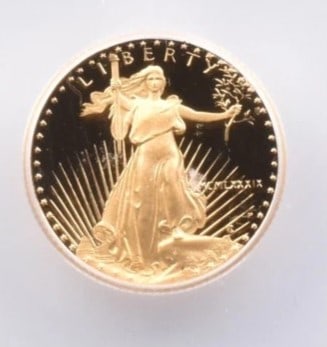 1989-P $5 AMERICAN GOLD EAGLE: 1989-P $5 American Gold Eagle Brand/Mint: None Year: 1989 Denomination: $5 Country of Origin: United States Accessories: None Accessories Notice: When purchasing pre-owned goods, please refer to t