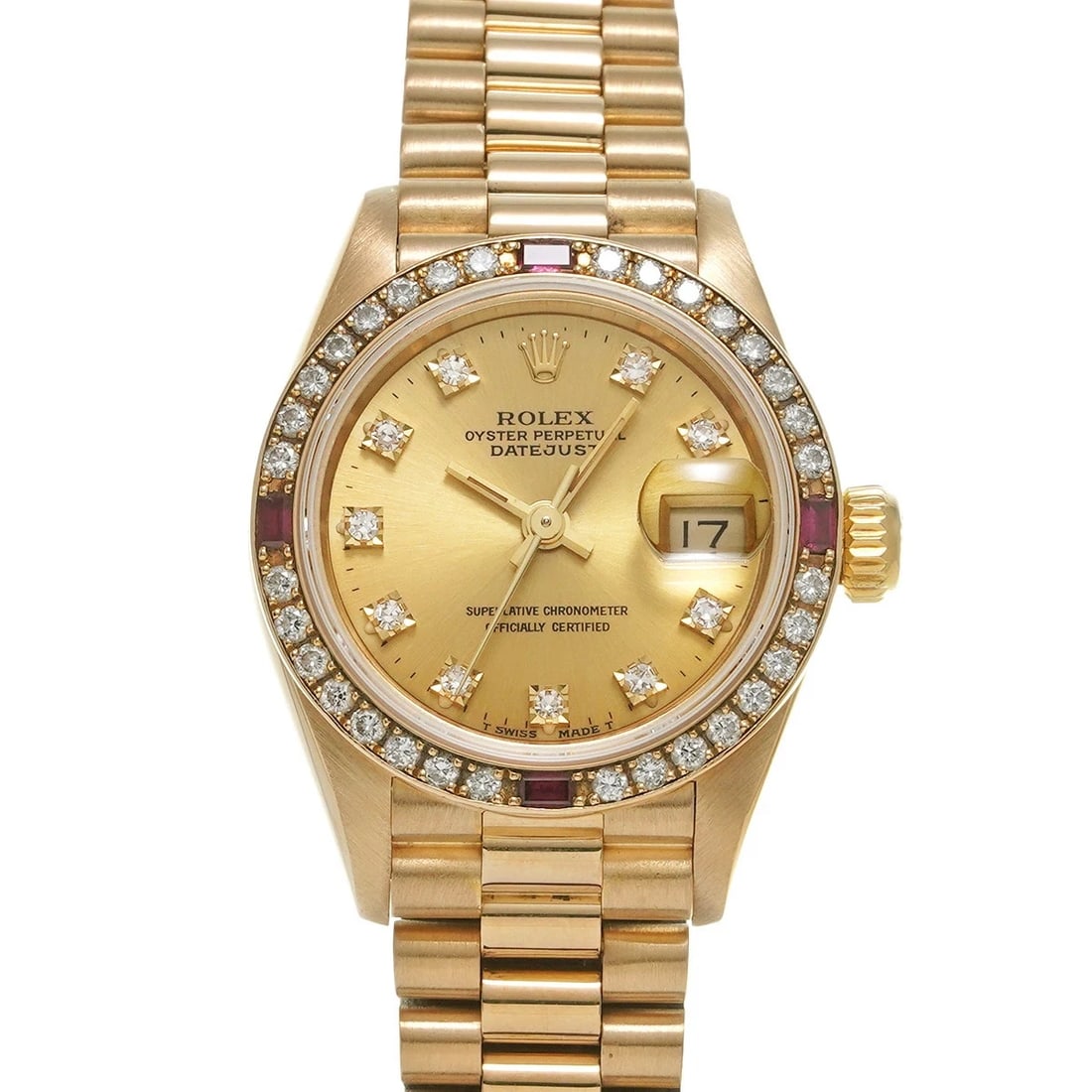ROLEX DATEJUST WATCH: ROLEX Datejust Watch Brand: ROLEX Type: N/A Material: Band Material Yellow Gold, Case Material Sapphire Crystal Color: Band Color N/A Size: Band Size none, Case Size 26×26mm Accessories: None