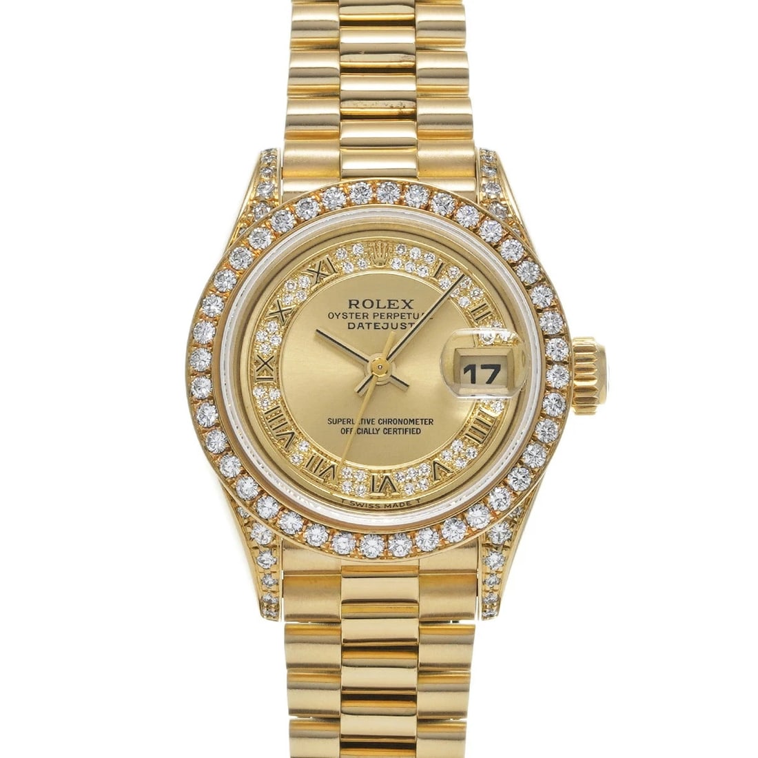 ROLEX DATEJUST WATCH: ROLEX Datejust Watch Brand: ROLEX Type: N/A Material: Band Material Yellow Gold, Case Material Sapphire Crystal Color: Band Color N/A Size: Band Size none, Case Size 26×26mm Accessories: None