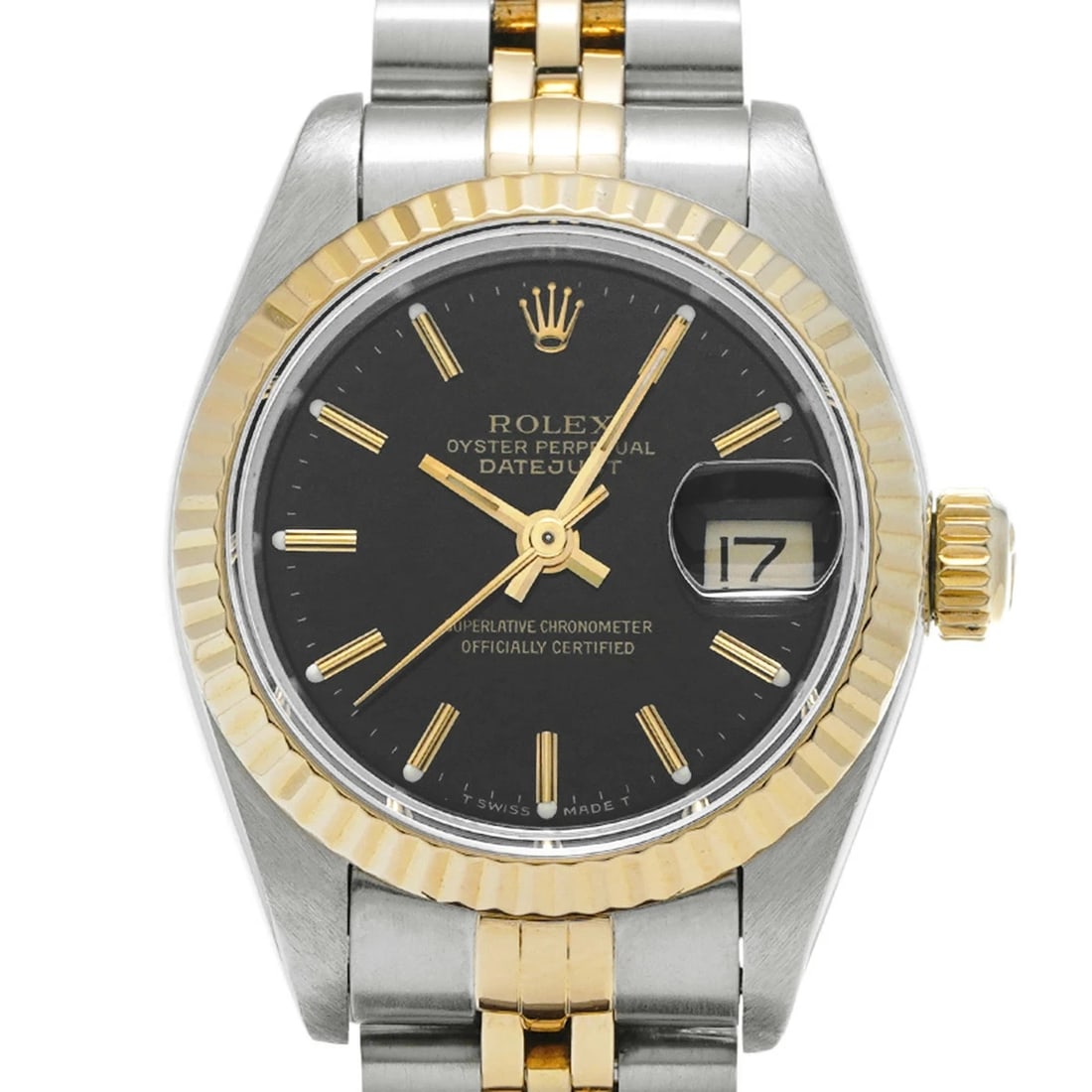 ROLEX DATEJUST BLACK WATCH - 4