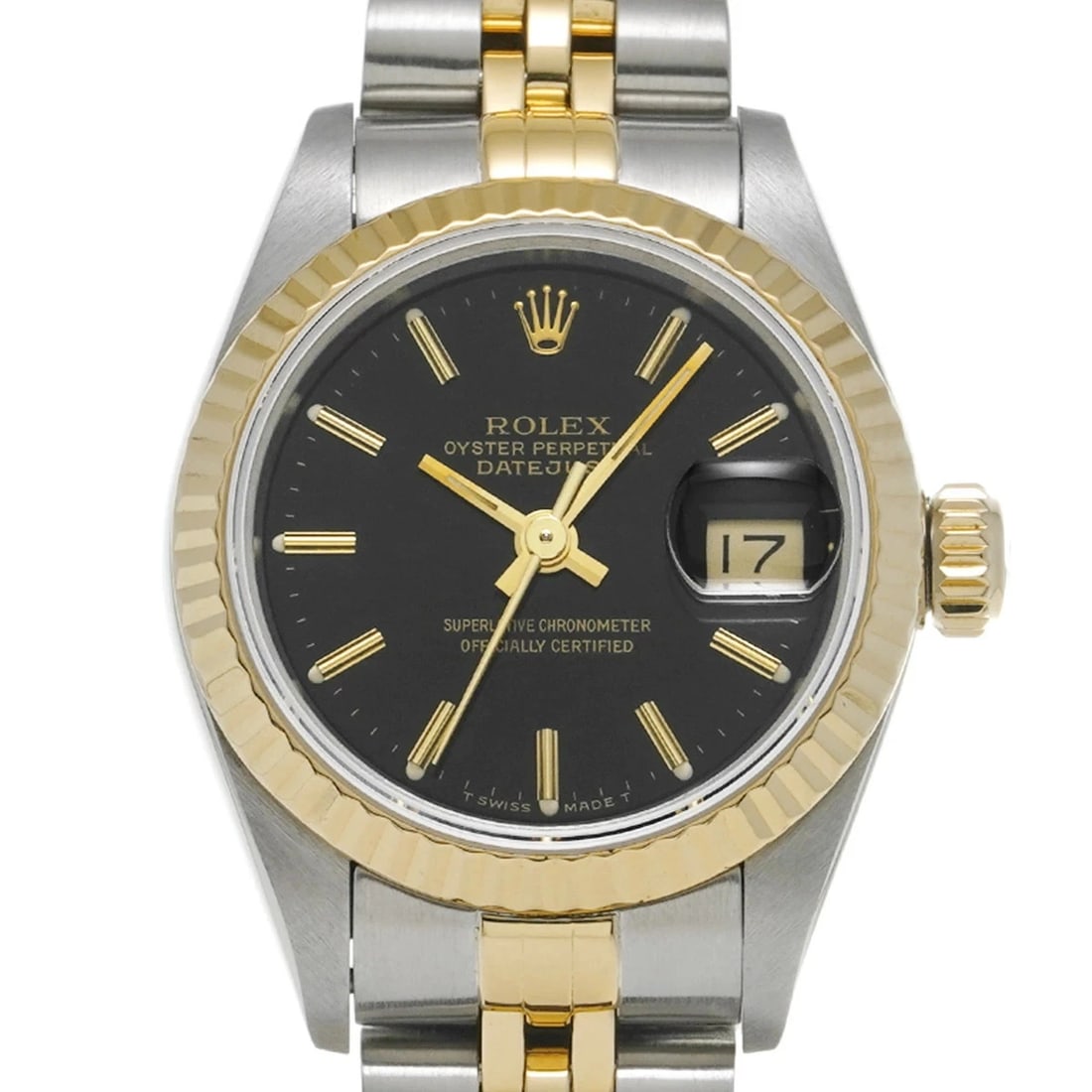 ROLEX DATEJUST BLACK WATCH - 4
