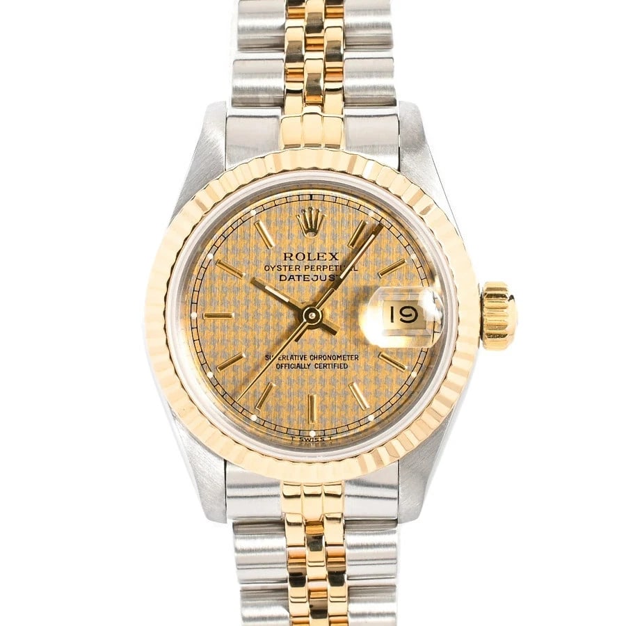 ROLEX DATEJUST WATCH: ROLEX Datejust Watch Brand: ROLEX Type: N/A Material: Band Material Stainless Steel/Yellow Gold/Bracelet, Case Material N/A Color: Band Color N/A Size: Band Size none, Case Size 26mm 