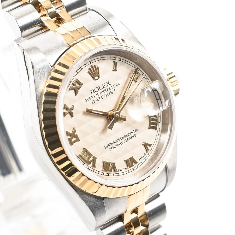 ROLEX DATEJUST IVORY WATCH - 4