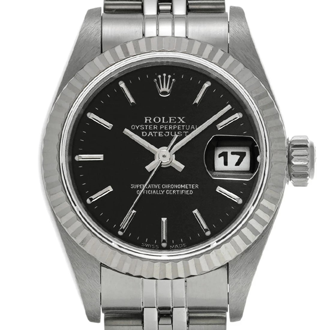 ROLEX DATEJUST BLACK WATCH - 4
