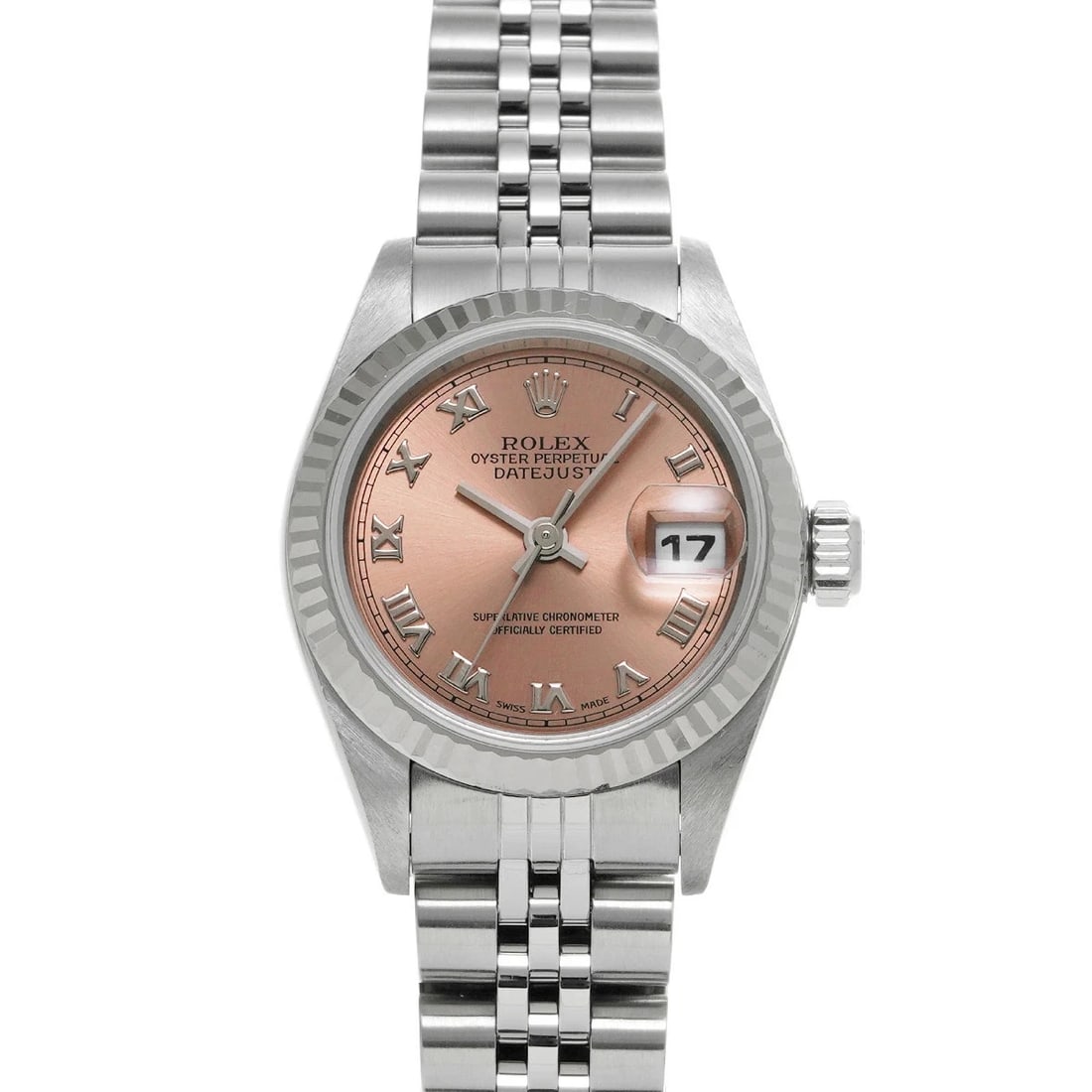 ROLEX DATEJUST PINK WATCH: ROLEX Datejust Pink Watch Brand: ROLEX Type: Wristwatch Material: Band Material Stainless, Case Material Sapphire Crystal Color: Band Color Pink Size: Band Size 16.5cm, Case Size 26×26mm 