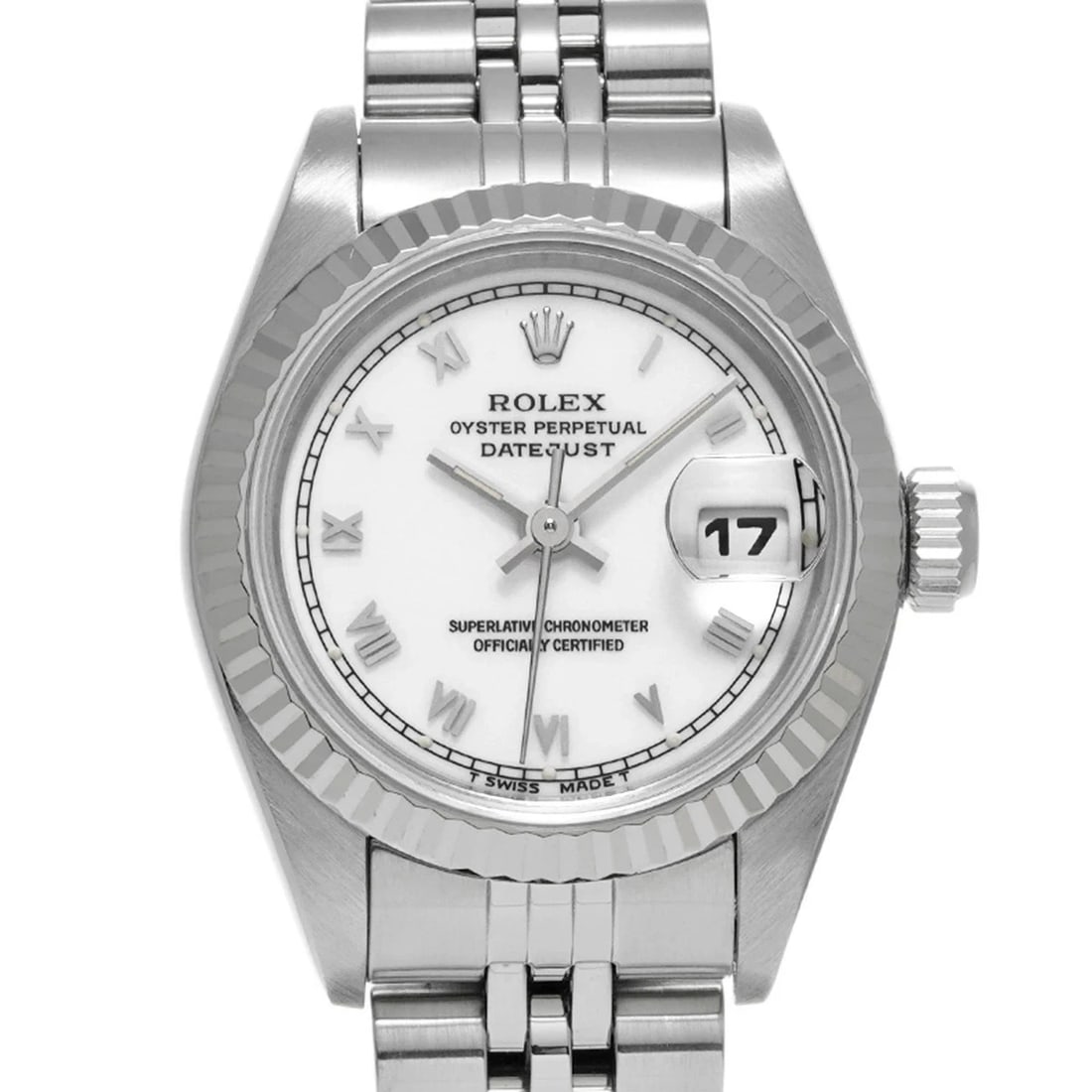 ROLEX DATEJUST WHITE WATCH - 4